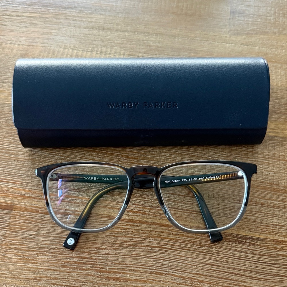 Warby Parker Black and Silver Eyewear with Case